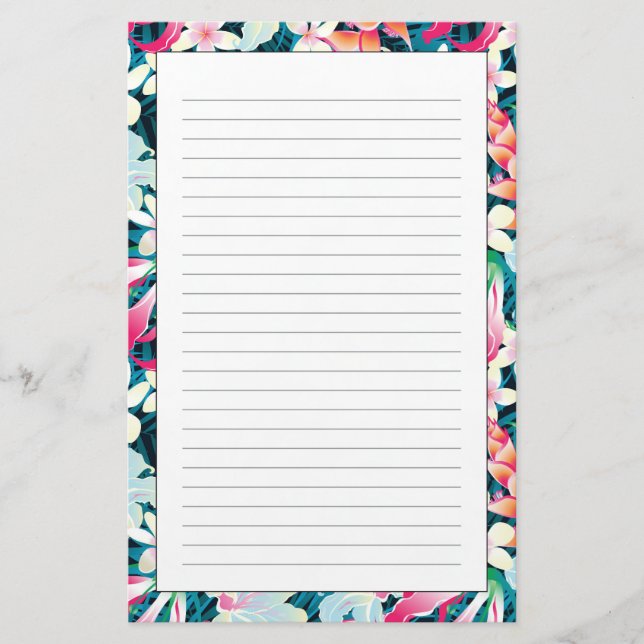Colourful Tropical Pattern Stationery (Front)