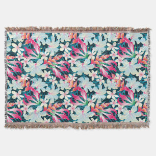 Colourful Tropical Pattern Throw Blanket