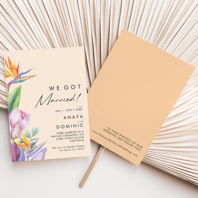 Colourful Tropical | Peach Elopement Announcement (Creator Uploaded)