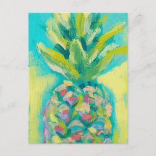 Colourful Tropical Pineapple Postcard