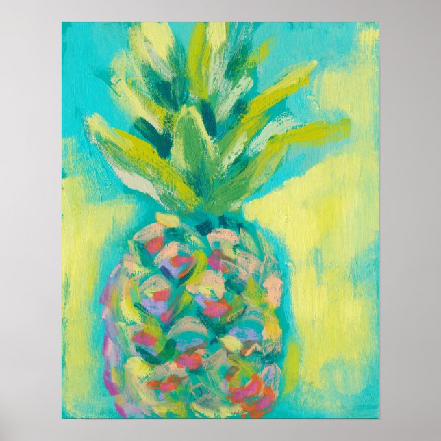 Colourful Tropical Pineapple Poster (Front)