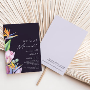 Colourful Tropical   Purple Elopement Announcement