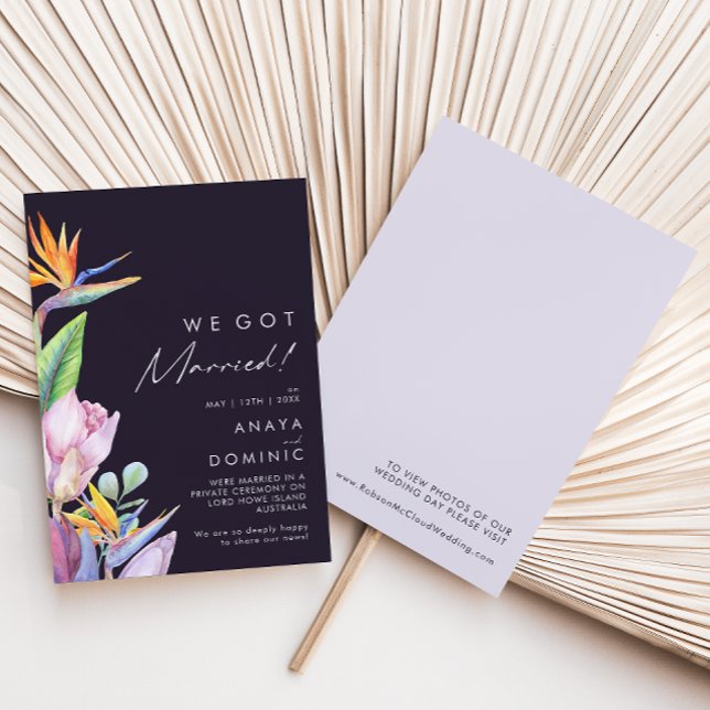 Colourful Tropical | Purple Elopement Announcement (Creator Uploaded)