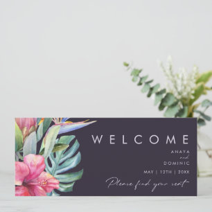 Colourful Tropical   Purple Seating Chart Header