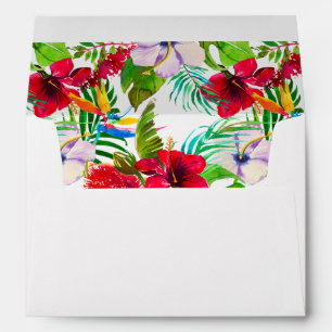 Colourful Tropical Red Floral Envelope 2