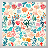Colourful Tropical Summer Coral Seashell
