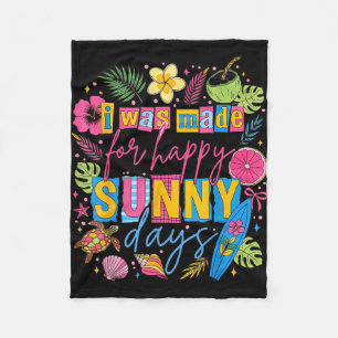 Colourful tropical summer happy quote beach surf fleece blanket