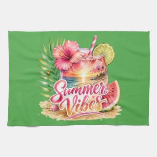 Colourful Tropical Summer Kitchen Towel