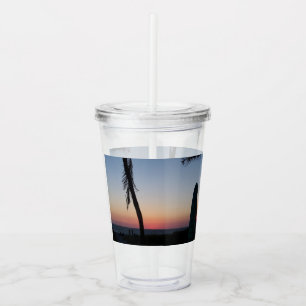 Colourful tropical sunset on an acrylic tumbler