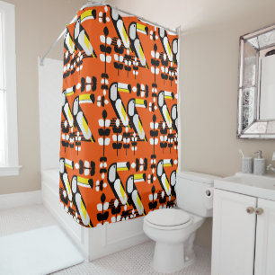 Colourful Tropical Toucan Artwork Shower Curtain