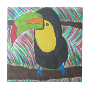 Colourful Tropical Toucan  Tile