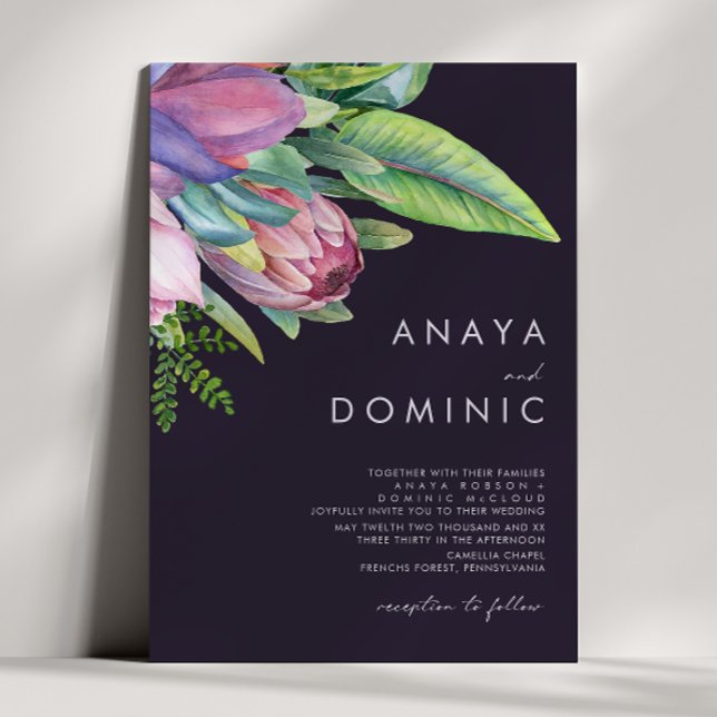 Colourful Tropical Traditional | Purple Wedding Invitation (Creator Uploaded)