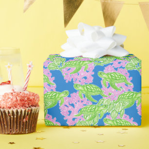 Colourful Tropical Turtles Pattern Wrapping Paper