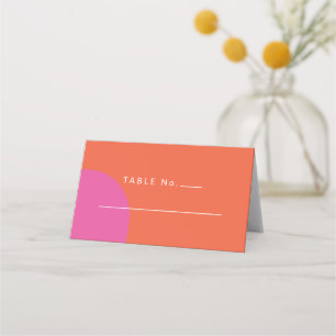 Colourful Tropical Vibrant Orange and Magenta Place Card
