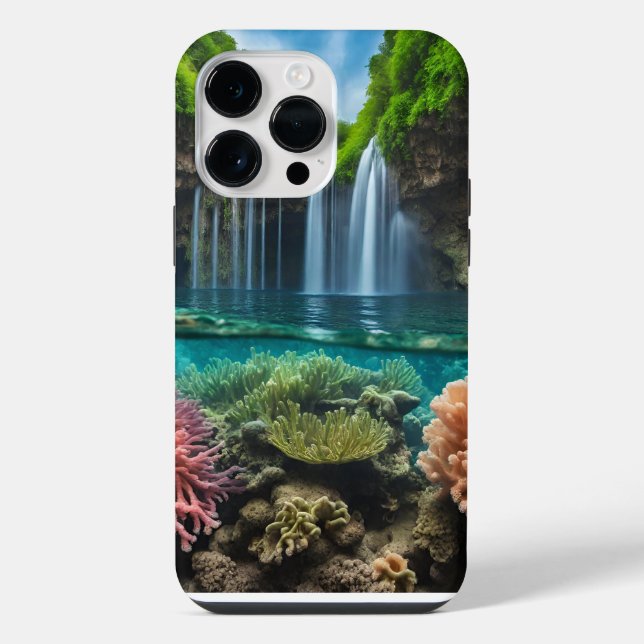Colourful tropical waterfall iPhone case (Back)