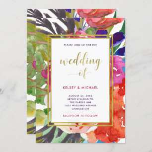 Colourful Tropical Wedding Invitation