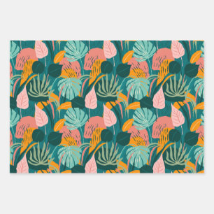 Colourful Tropicals: Fan Palms Wrapping Paper Sheet