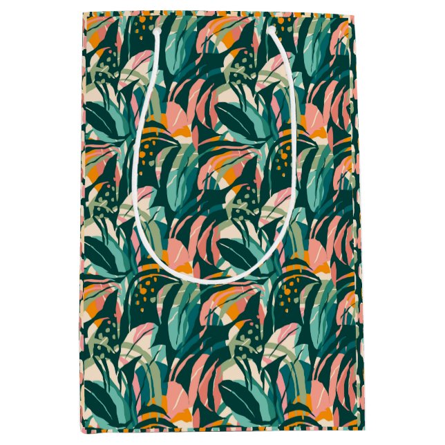 Colourful Tropicals: Monstera Jungle Gift Bag (Front)