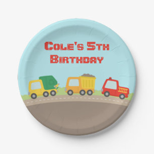 Colourful Truck Boys Birthday Party Supplies Paper Plate