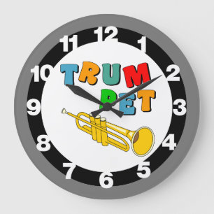 Colourful Trumpet Large Clock