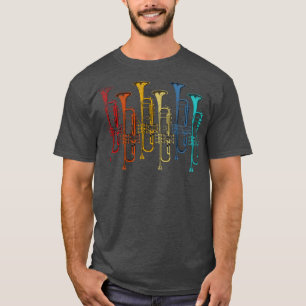 Colourful Trumpet Retro Jazz Musician Trumpeter T-Shirt