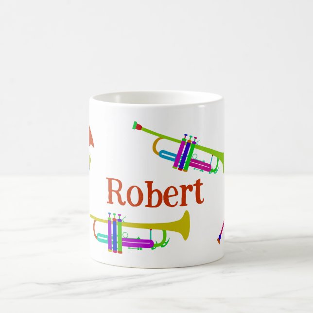 Colourful Trumpets Personalised Coffee Mug (Center)