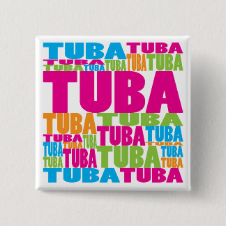Colourful Tuba 15 Cm Square Badge