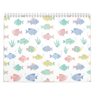 Colourful Tulimet Tropical Fish Pattern Calendar