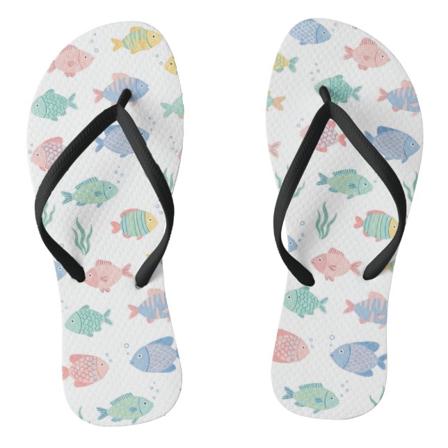 Colourful Tulimet Tropical Fish Pattern Flip Flops (Footbed)