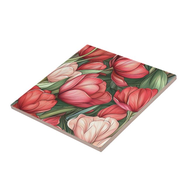 Colourful Tulip Ceramic Tiles  For Hallway Walls (Side)