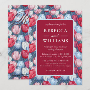 Colourful Tulip Fantasy Vineyard Wedding Invitation