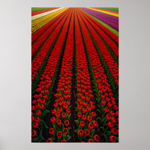 Colourful Tulip Fields Poster