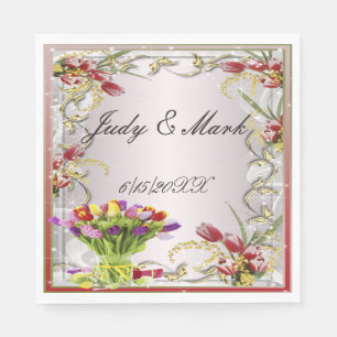 Colourful Tulip Floral Paper Napkins