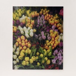 Colourful Tulip Flower Garden in Bloom, Hard Jigsaw Puzzle