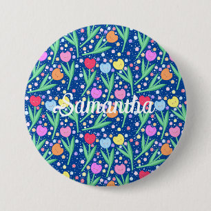 Colourful Tulip Flowers 7.5 Cm Round Badge