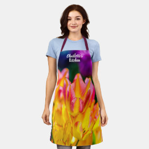 Colourful Tulip Flowers Apron