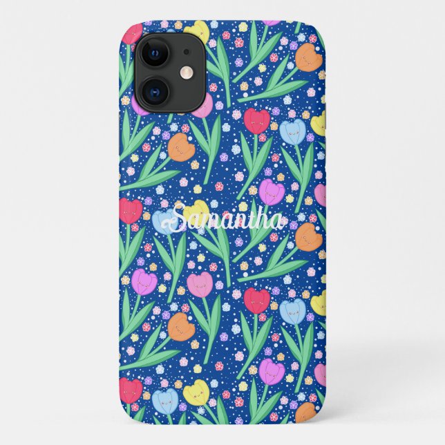 Colourful Tulip Flowers Case-Mate iPhone Case (Back)