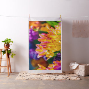 Colourful Tulip Flowers In Spring Fabric