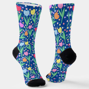 Colourful Tulip Flowers Socks
