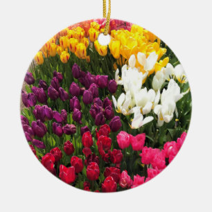 Colourful Tulip Garden Bed, Oregon Ceramic Tree Decoration