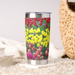 Colourful Tulip Garden Floral Insulated Tumbler