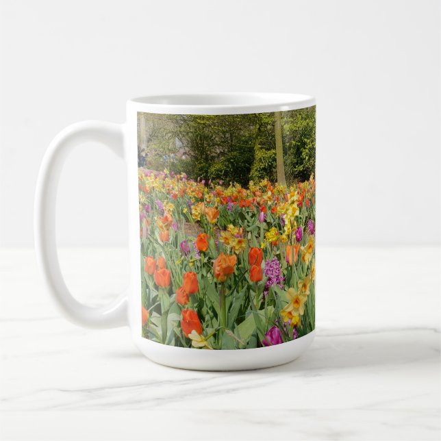 Colourful Tulip Garden Mug (Left)