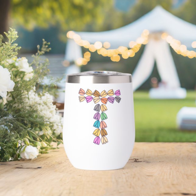 Colourful Tulip Lettered “T” (Wedding (Rotated))