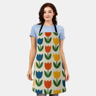 Colourful Tulip Pattern Apron