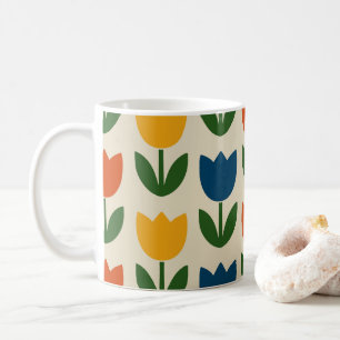 Colourful Tulip Pattern Coffee Mug