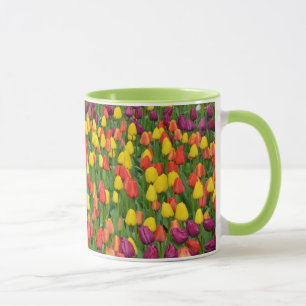 Colourful tulip pattern coffee mug