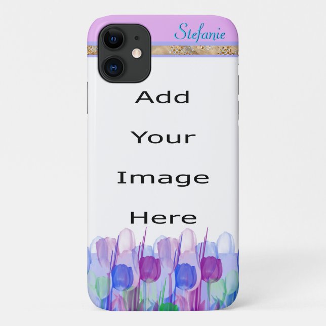 Colourful Tulips Border Case-Mate iPhone Case (Back)