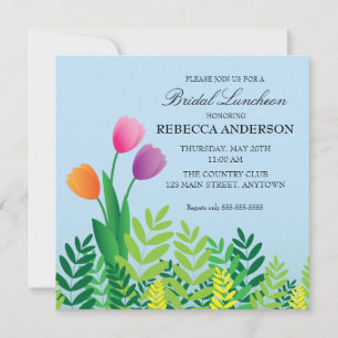 Colourful Tulips Bridal Luncheon Invitation