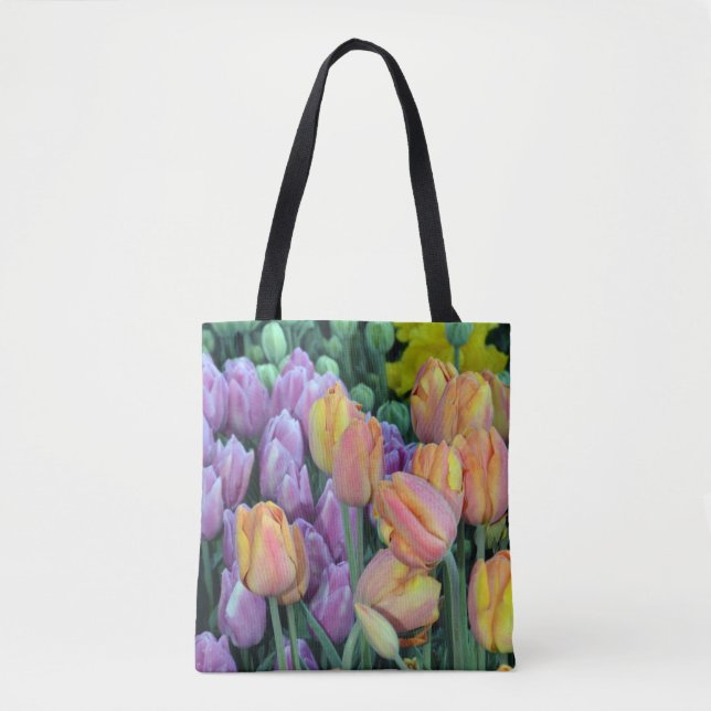 Colourful tulips bunches tote bag (Front)