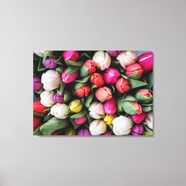 COLOURFUL TULIPS CANVAS PRINT (Front)